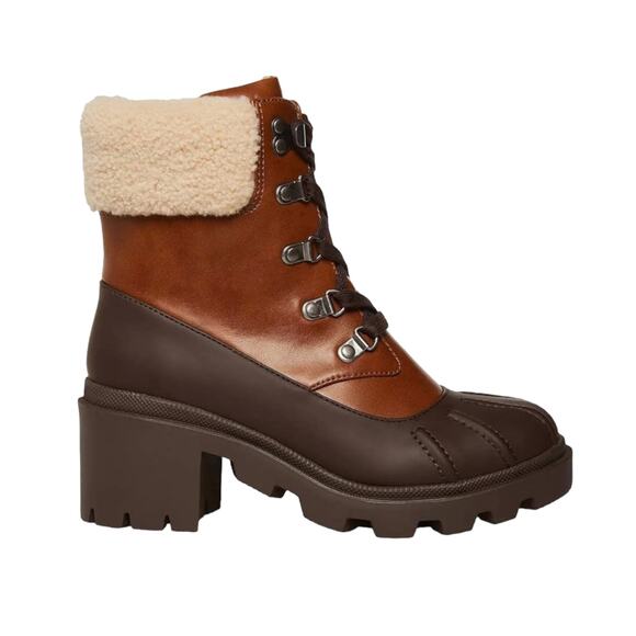 Madden Girl Women's Bubbles Lace Up Lug Sole Booties Tan Size 7 1/2 - Picture 2 of 4